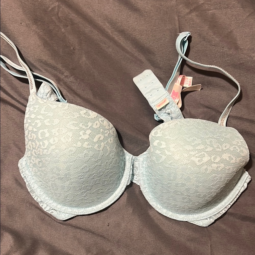 Victoria's Secret Light Blue Leopard Print Bra